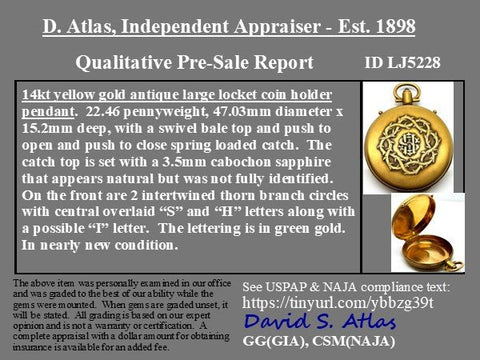 Antique Locket Coin Holder Pendant
