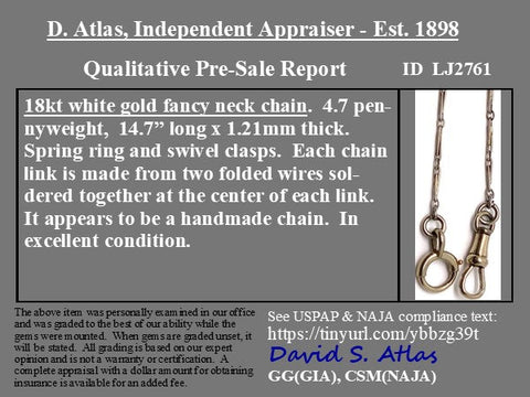 Antique Needlepoint Chain, 18kt White Gold