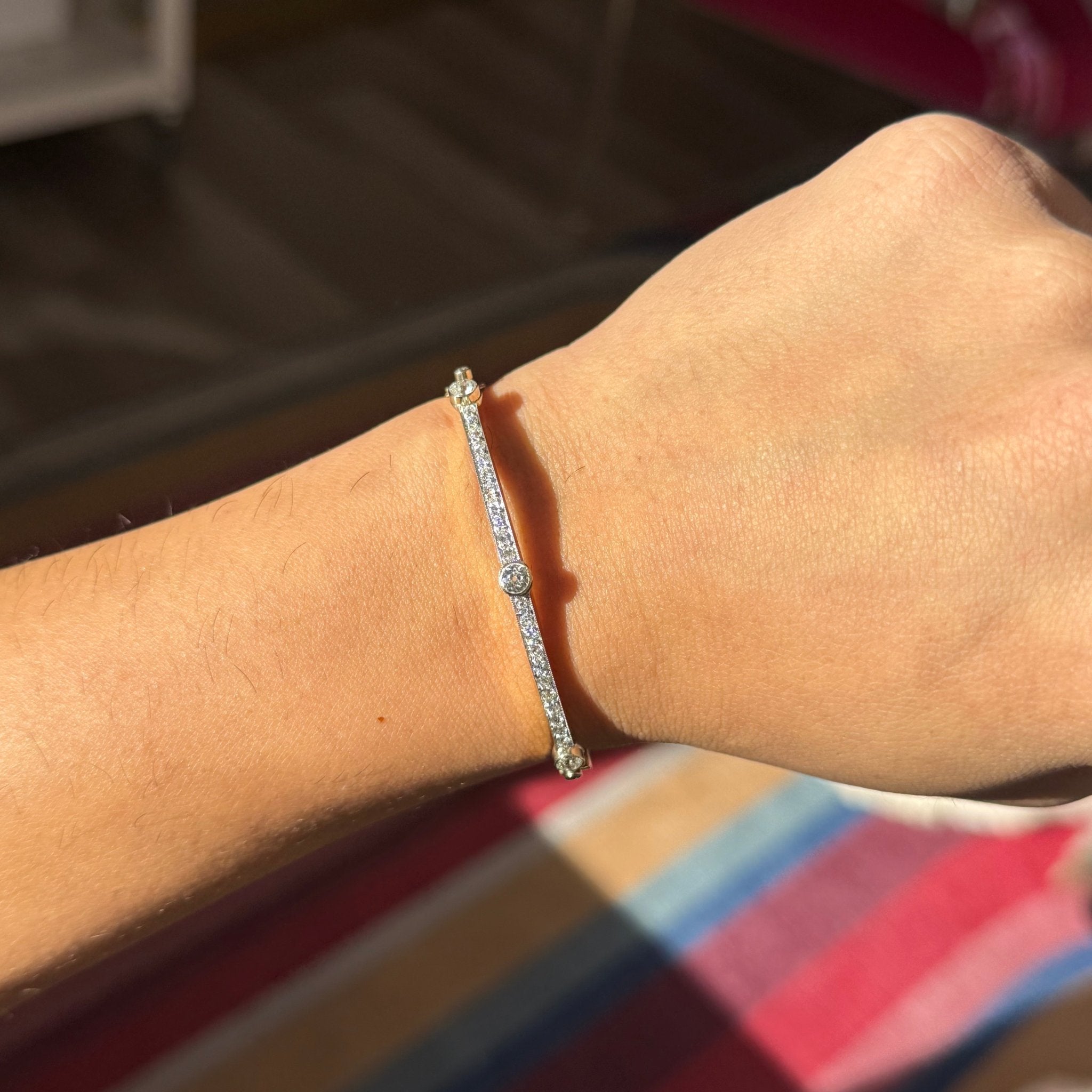 Antique Old European Cut Diamond Bangle