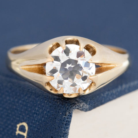 1.60ct Antique Old European Cut Diamond Belcher Ring, English