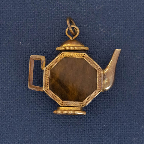Antique Onyx & Tigers Eye Tea Pot Pendant