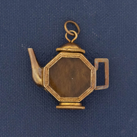 Antique Onyx & Tigers Eye Tea Pot Pendant