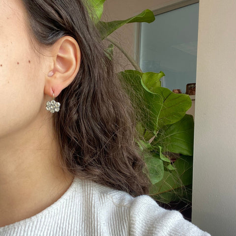 Antique Paste Cluster Drop Earrings
