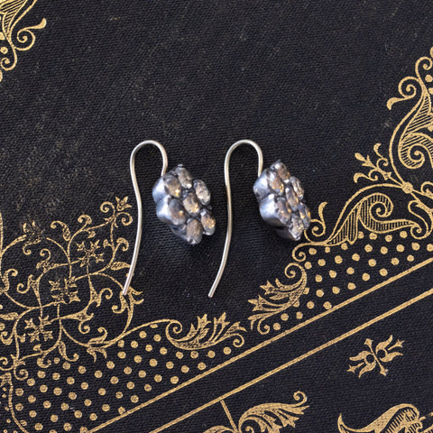 Antique Paste Cluster Drop Earrings