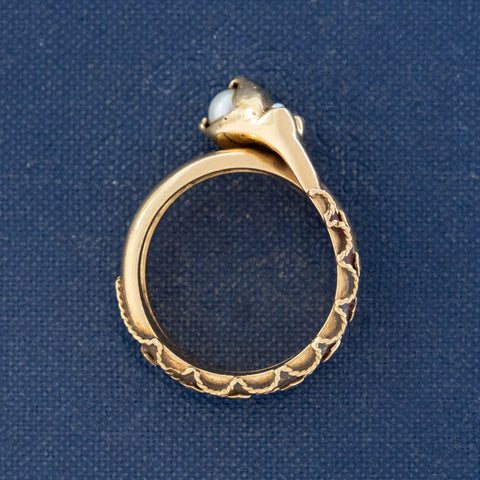 Antique Pearl Serpent Wrap Ring