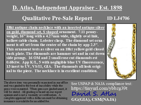 Antique Peruzzi Diamond Navette Necklace