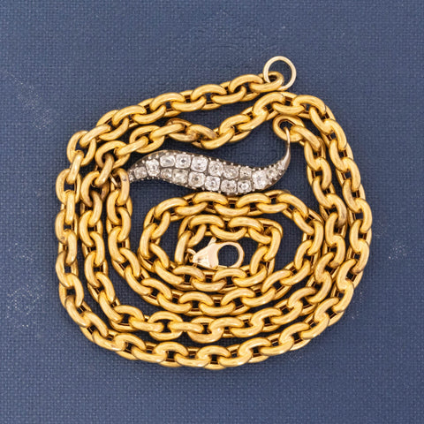Antique Peruzzi Diamond Navette Necklace