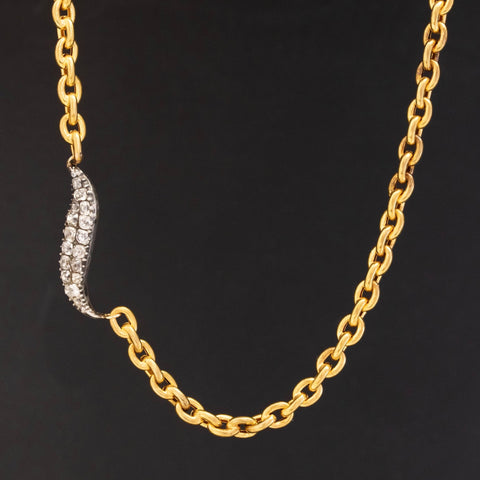 Antique Peruzzi Diamond Navette Necklace