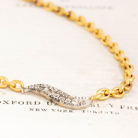 Antique Peruzzi Diamond Navette Necklace