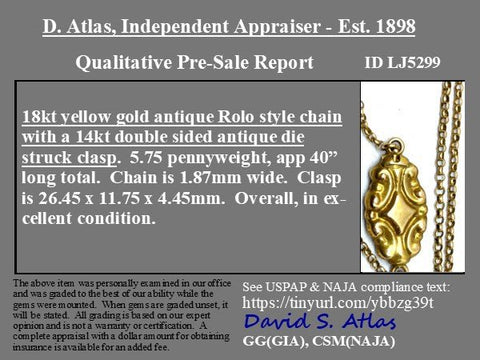 Antique Rolo Long Chain Necklace