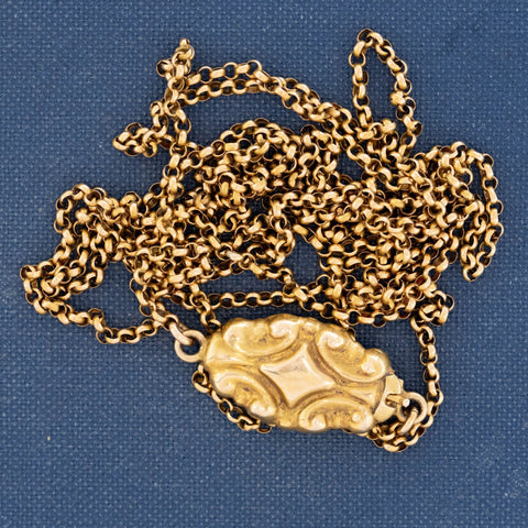 Antique Rolo Long Chain Necklace