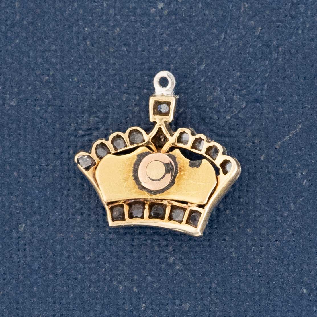 Victorian Rose Cut Diamond Crown Charm