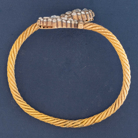 3.00ctw Antique Rose Cut Diamond Serpent Bangle
