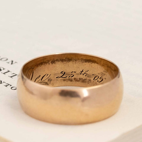 Antique Rose Gold Band, 7.70mm Wide
