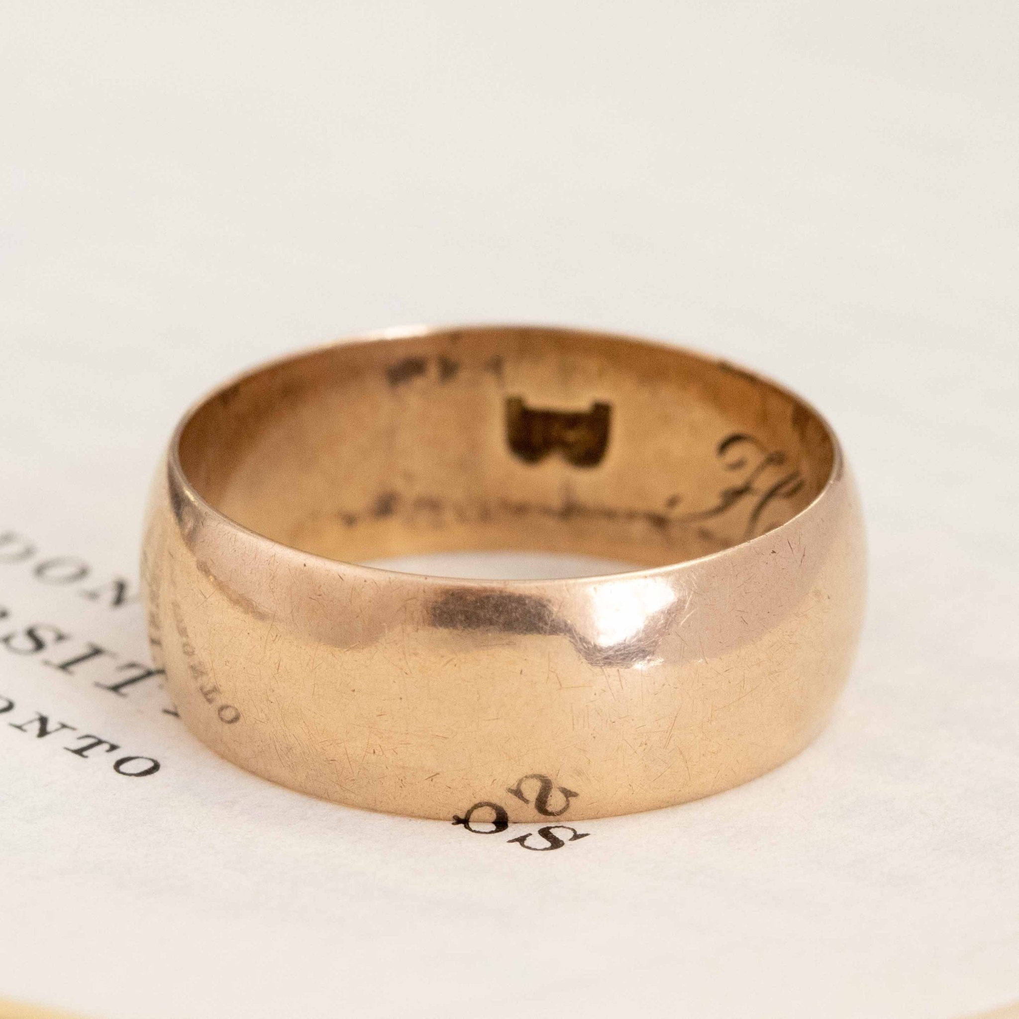 Antique Rose Gold Band, 7.70mm Wide