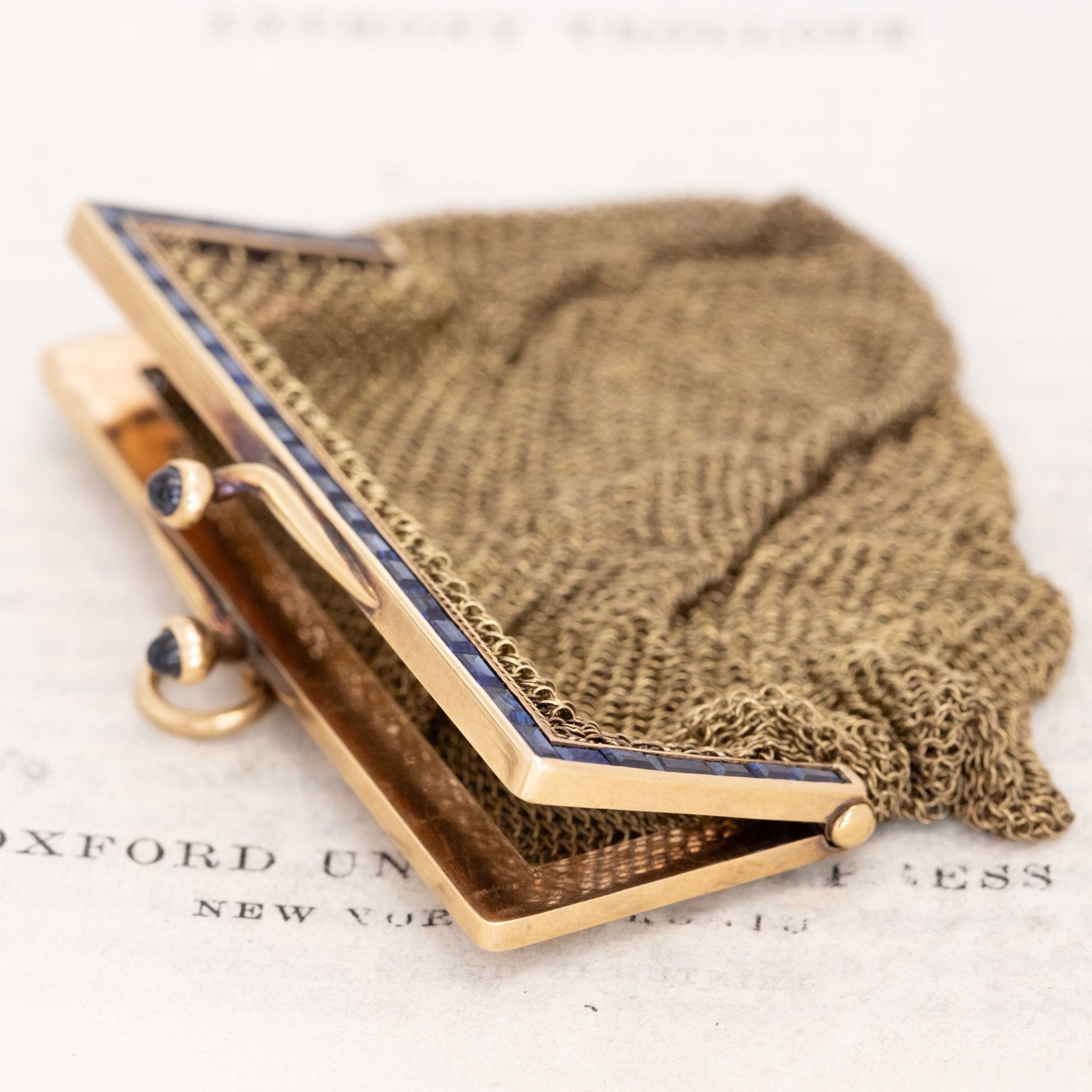 2.95ctw Antique Sapphire Mesh Purse Pendant