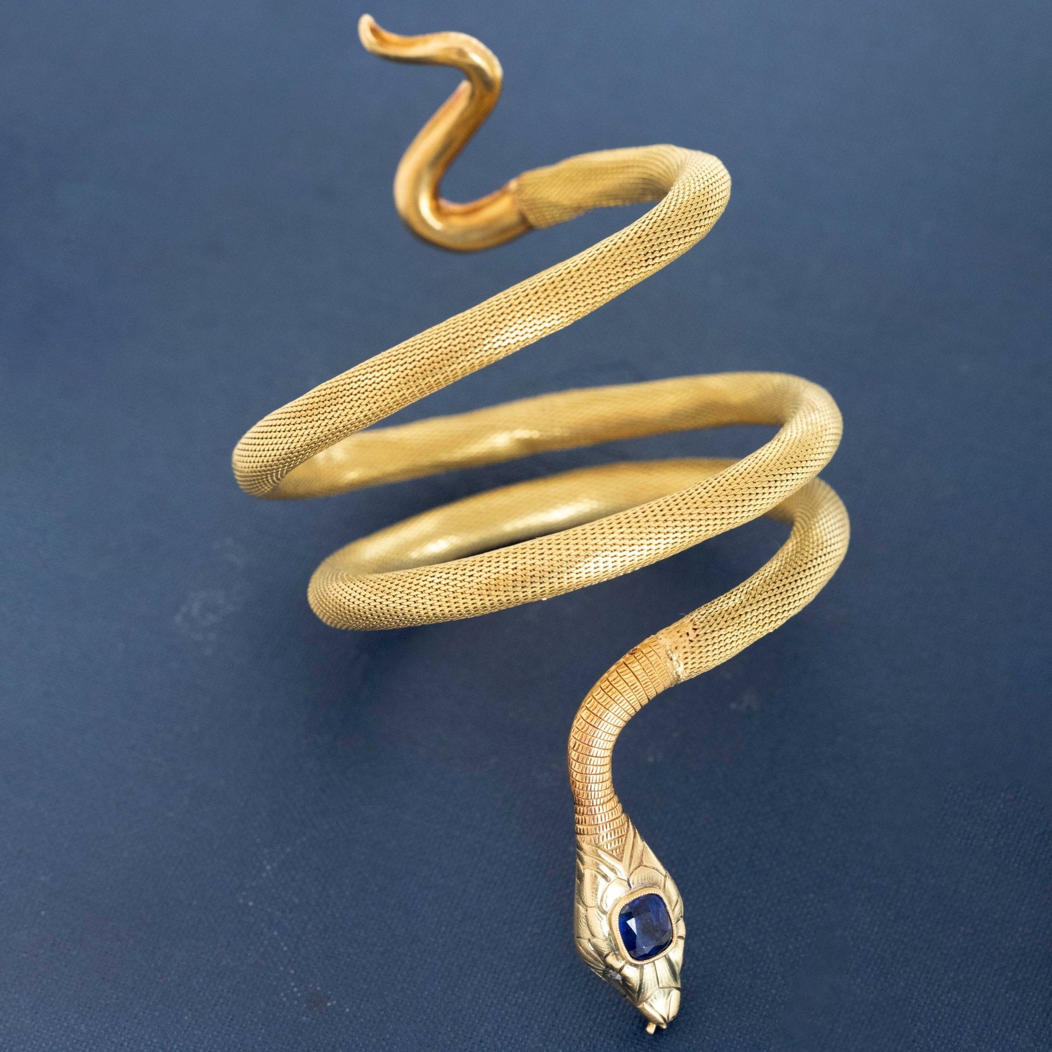 Antique Sapphire Serpent Wrap Bracelet