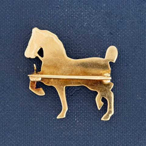 Antique Seed Pearl Horse Brooch