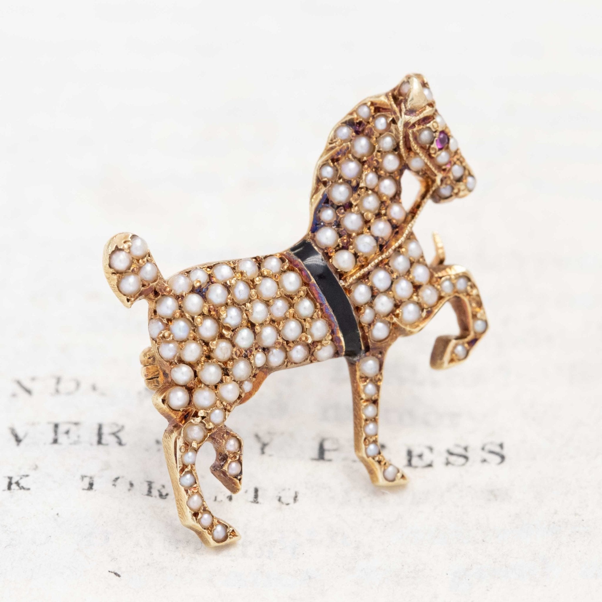 Antique Seed Pearl Horse Brooch – Jewels by Grace