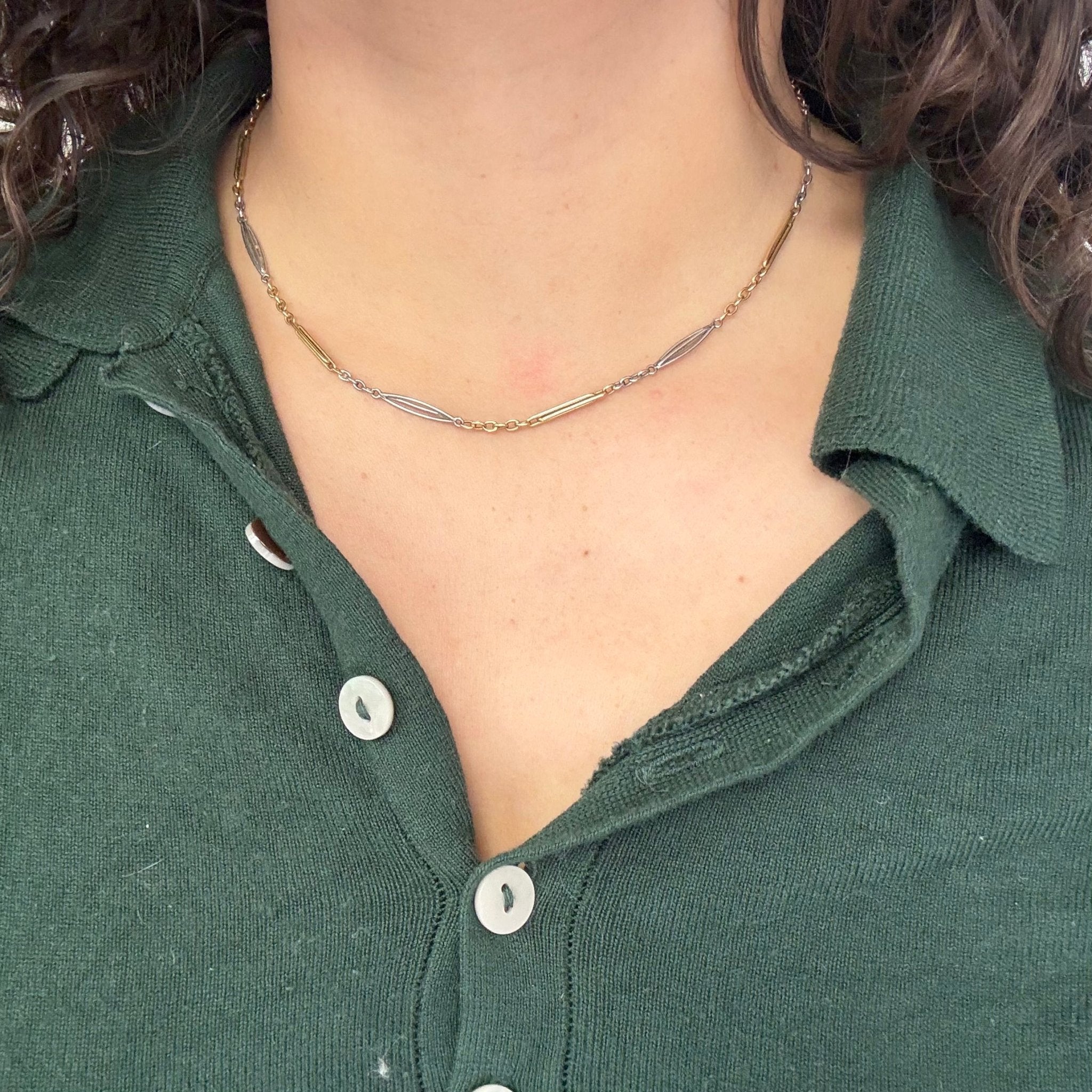 Antique Two-Tone Fancy Link Chain