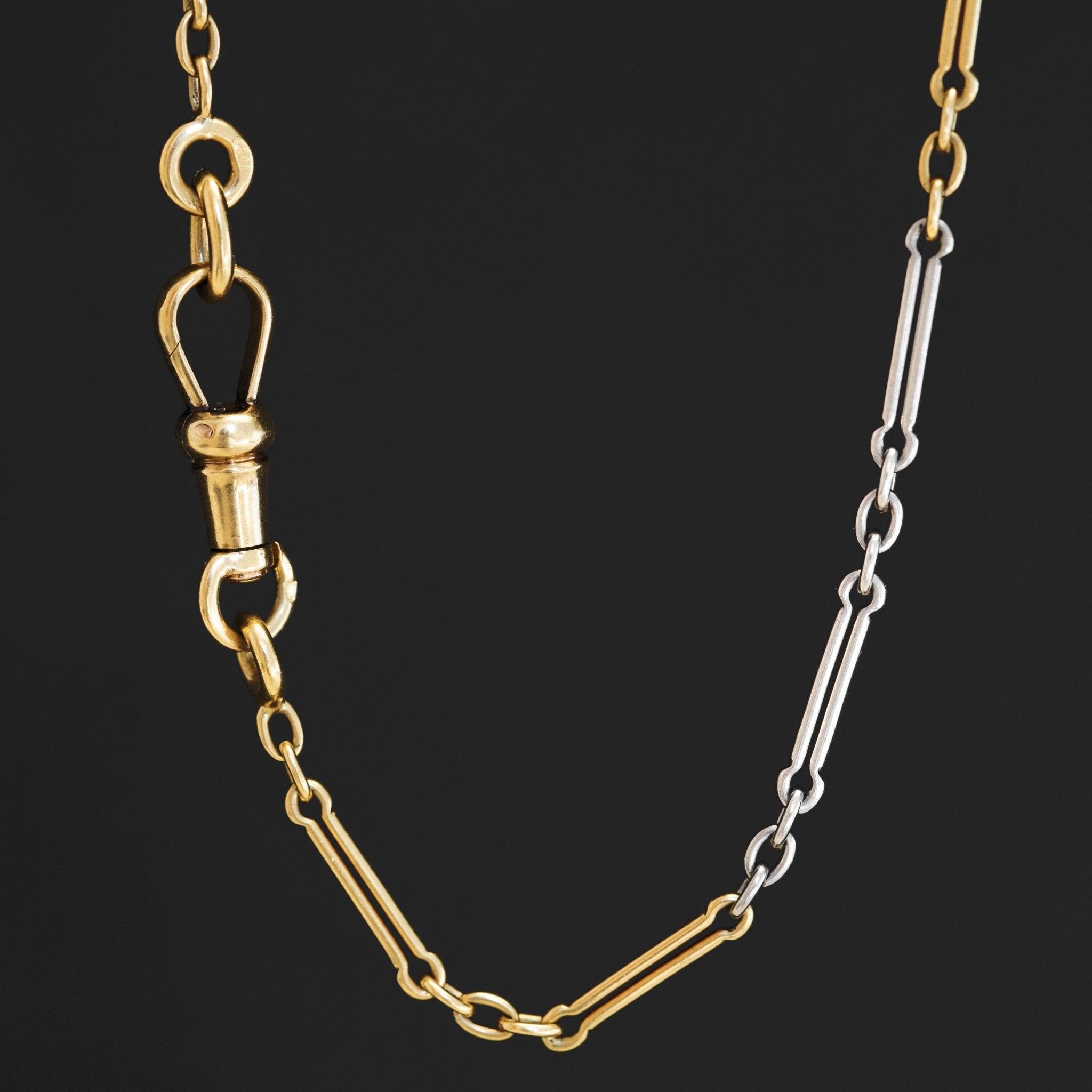 Antique Two-Tone Fancy Link Necklace, French