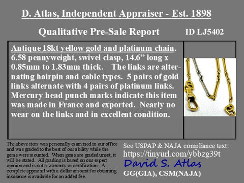 Antique Two-Tone Fancy Link Necklace, French