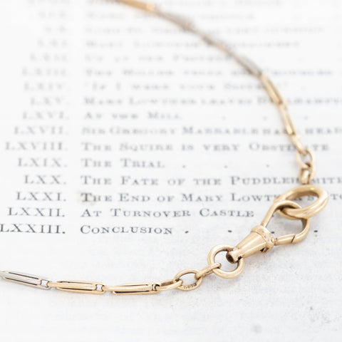 Antique Two-Tone Needlepoint Chain Necklace