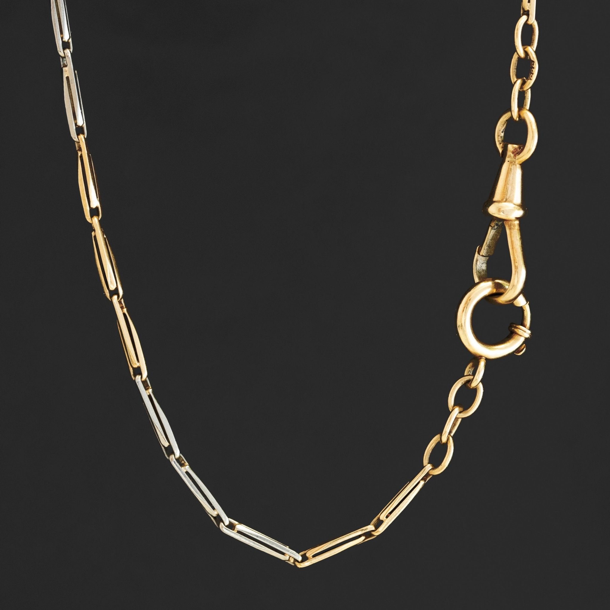 Antique Two-Tone Needlepoint Chain Necklace