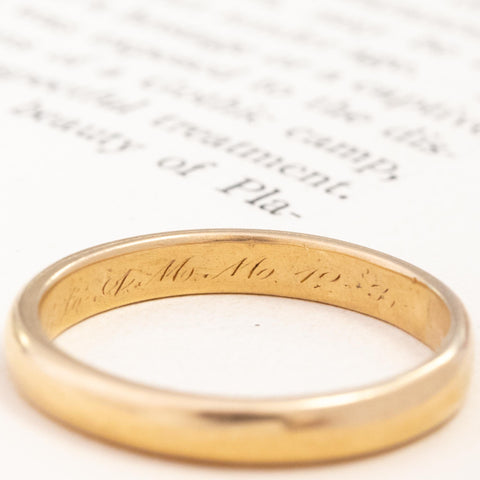 Antique Wedding Band, 3.4mm
