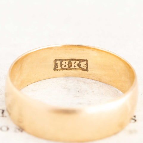 Antique Wide Wedding Band, 5.9mm