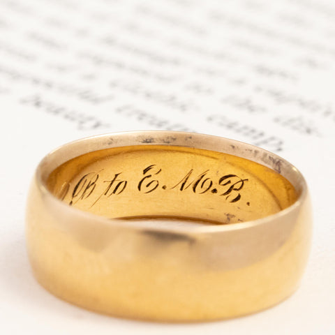 Antique Wide Wedding Band, 7.15mm