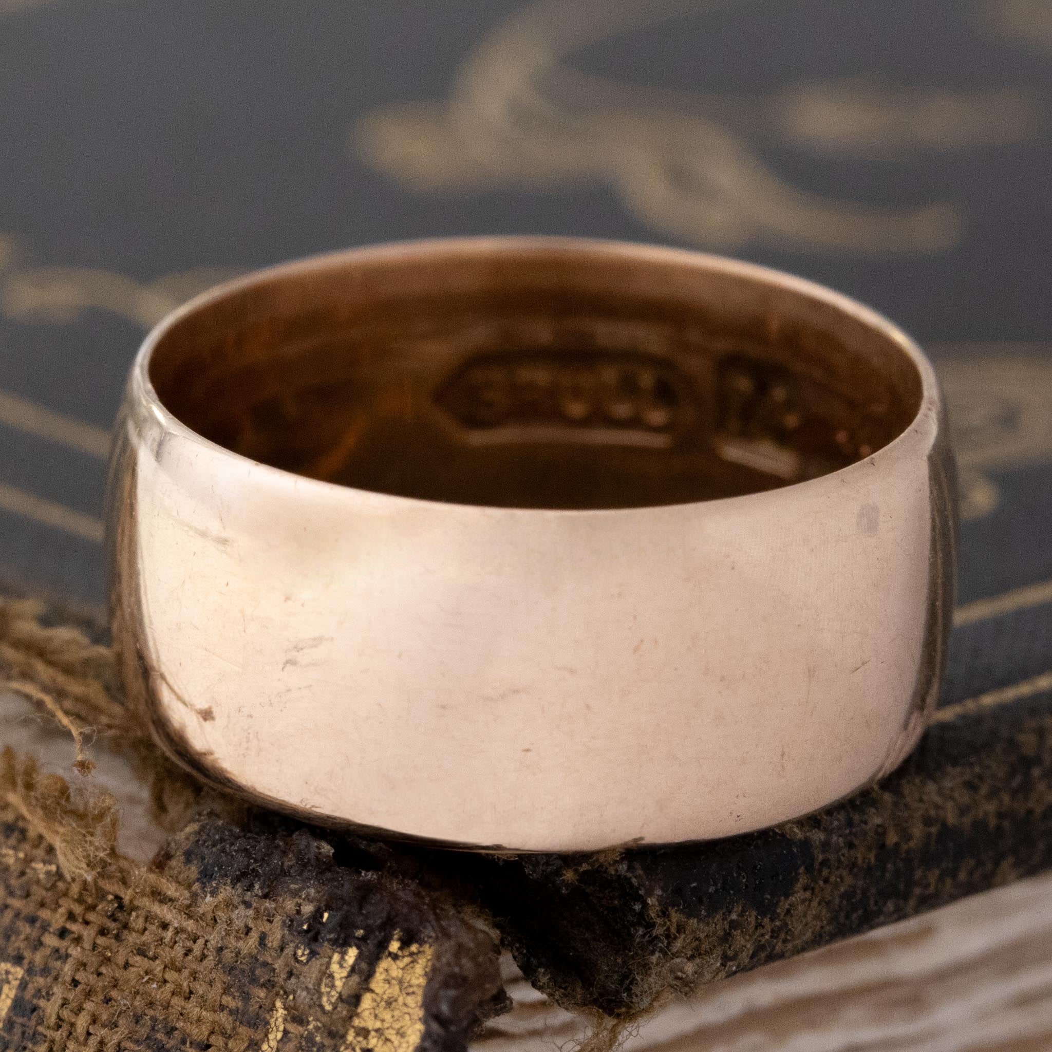 14kt yellow gold antique wide wedding band