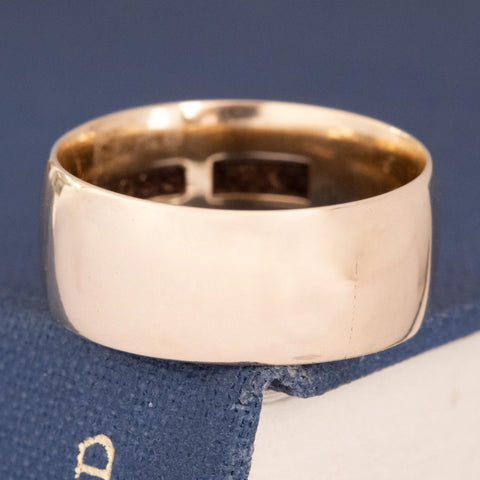 Antique wide wedding band in 14kt yellow gold, 7.7mm, engraved To My Wife