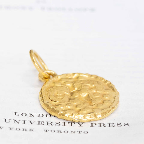 Aries Circle High Karat Pendant, by Jean Mahie