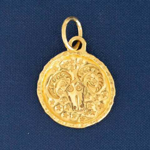 Aries Circle High Karat Pendant, by Jean Mahie