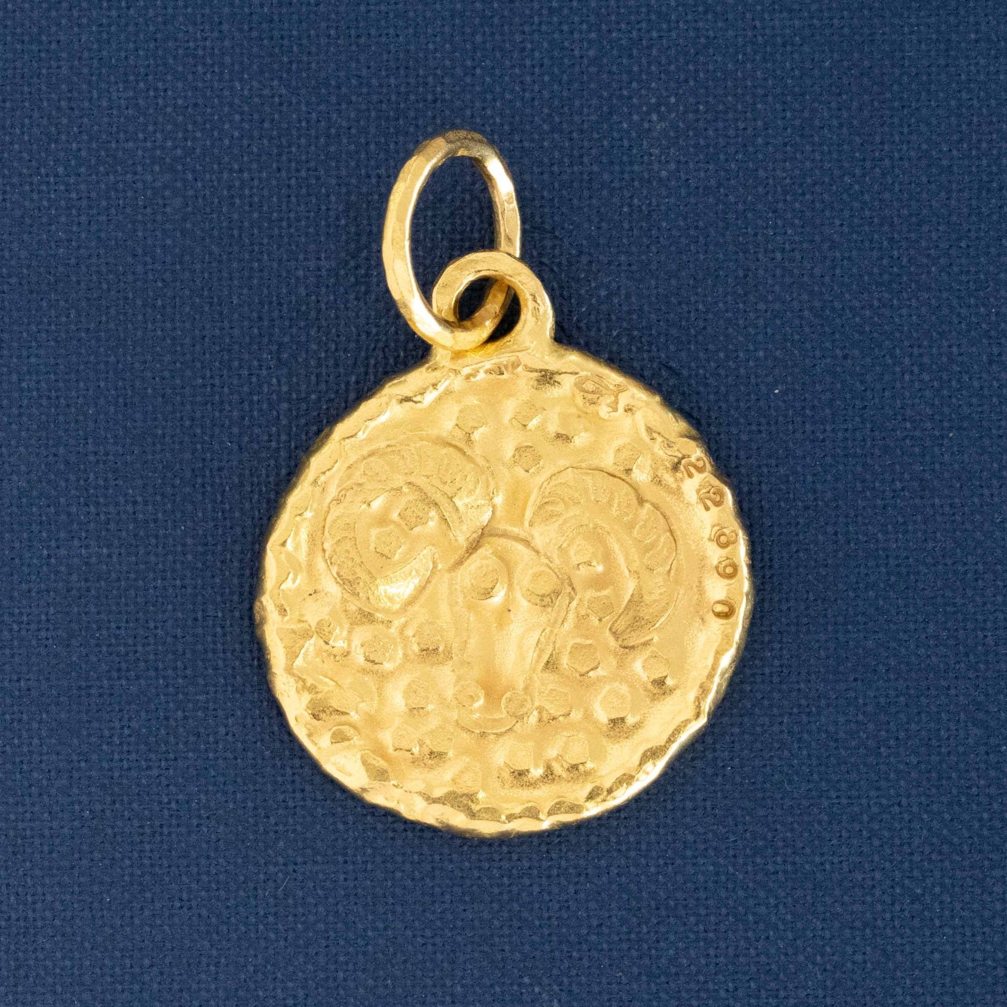 Aries Circle High Karat Pendant, by Jean Mahie