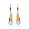 Art Deco aquamarine and sapphire drop earrings in 18kt yellow gold, 3.40ctw aquamarines
