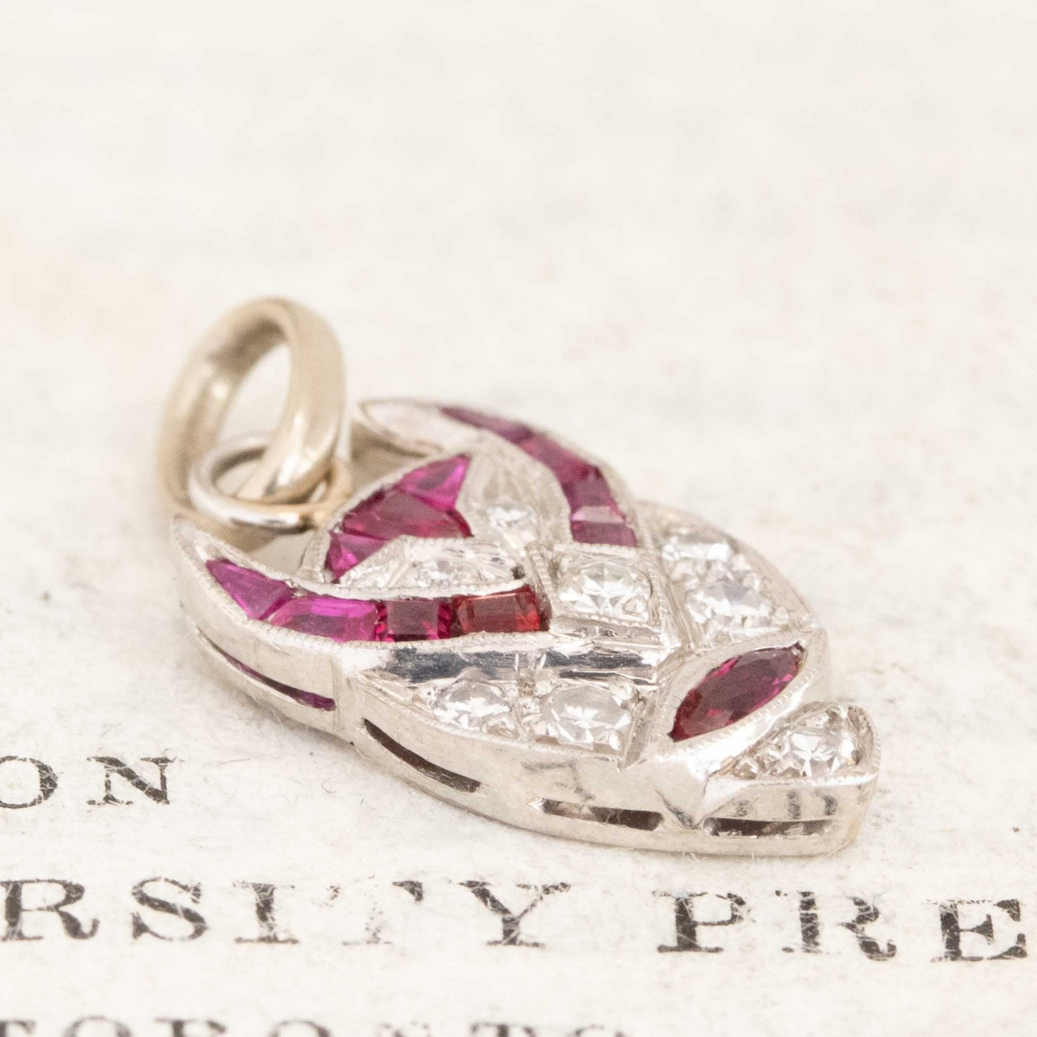 Art Deco Devil Diamond & Ruby Charm