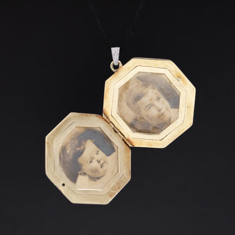 Art Deco Diamond and Enamel Locket
