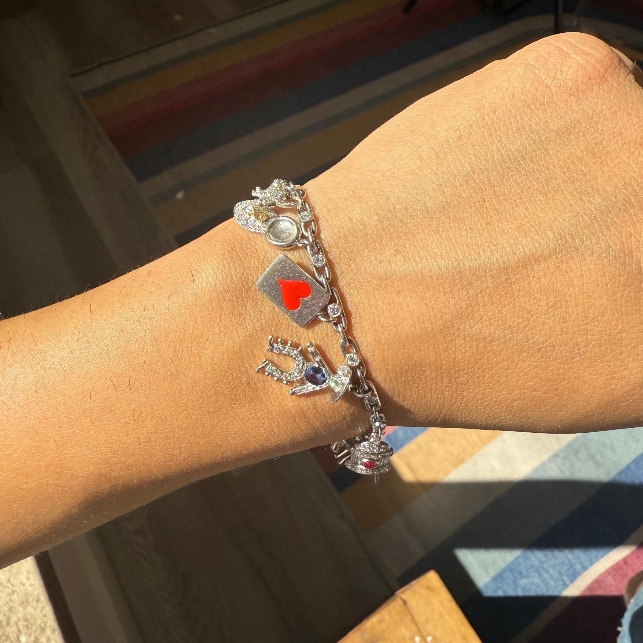 Art Deco Diamond Charm Bracelet