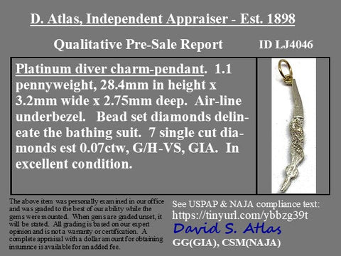 Art Deco Diamond Diving Charm