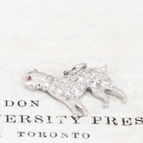 Art Deco Diamond Dog Charm