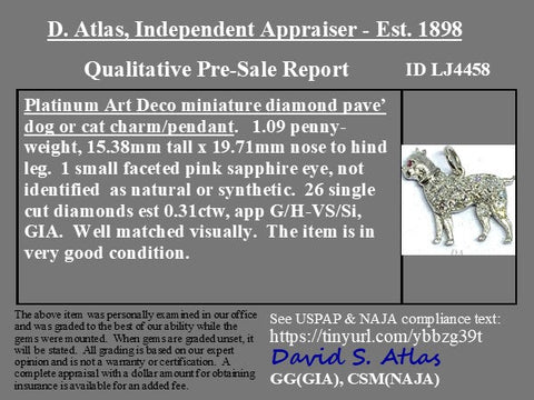 Art Deco Diamond Dog Charm
