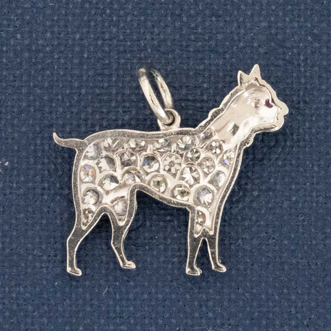 Art Deco Diamond Dog Charm