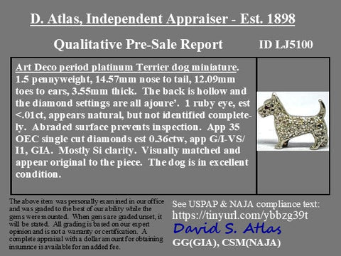 Art Deco Diamond Dog Charm, by Cartier