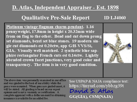 Art Deco Diamond Flagman Charm