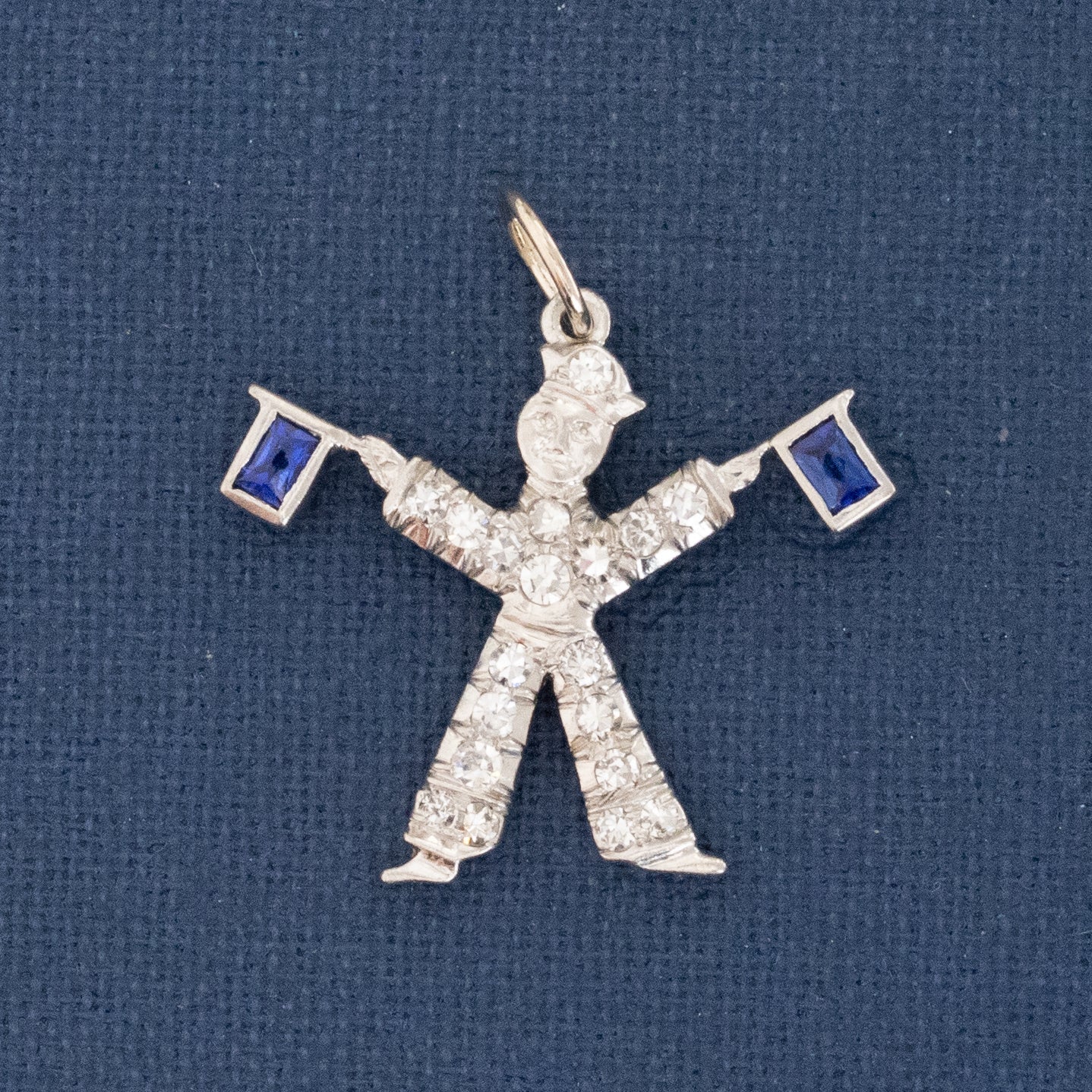 Art Deco Diamond Flagman Charm