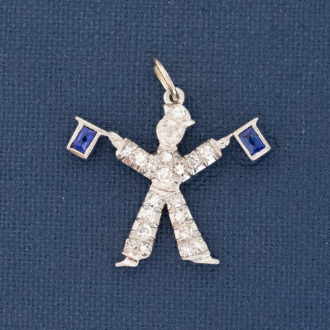 Art Deco Diamond Flagman Charm