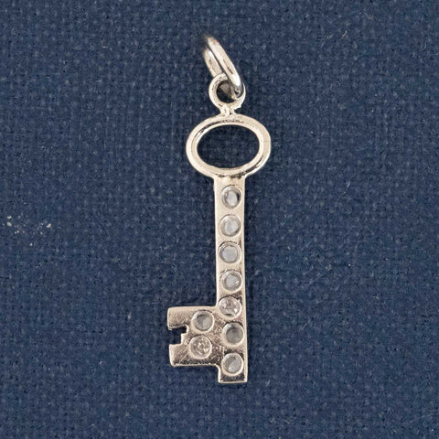 Art Deco Diamond Key Charm
