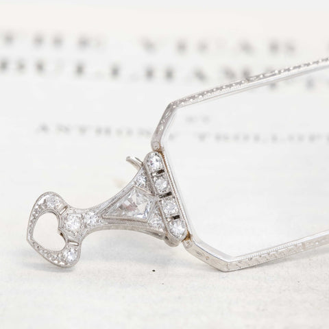 Art Deco Diamond Opera Lorgnette Folding Glasses